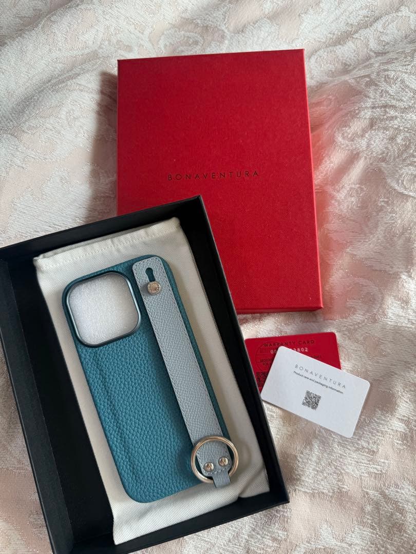 BONAVENTURA iPhone 16 Pro ケース　シアン✖️ブルーリン BONAVENTURA（ボナベンチュラ） スマホケース (iPhone 16 Pro)ハンドル