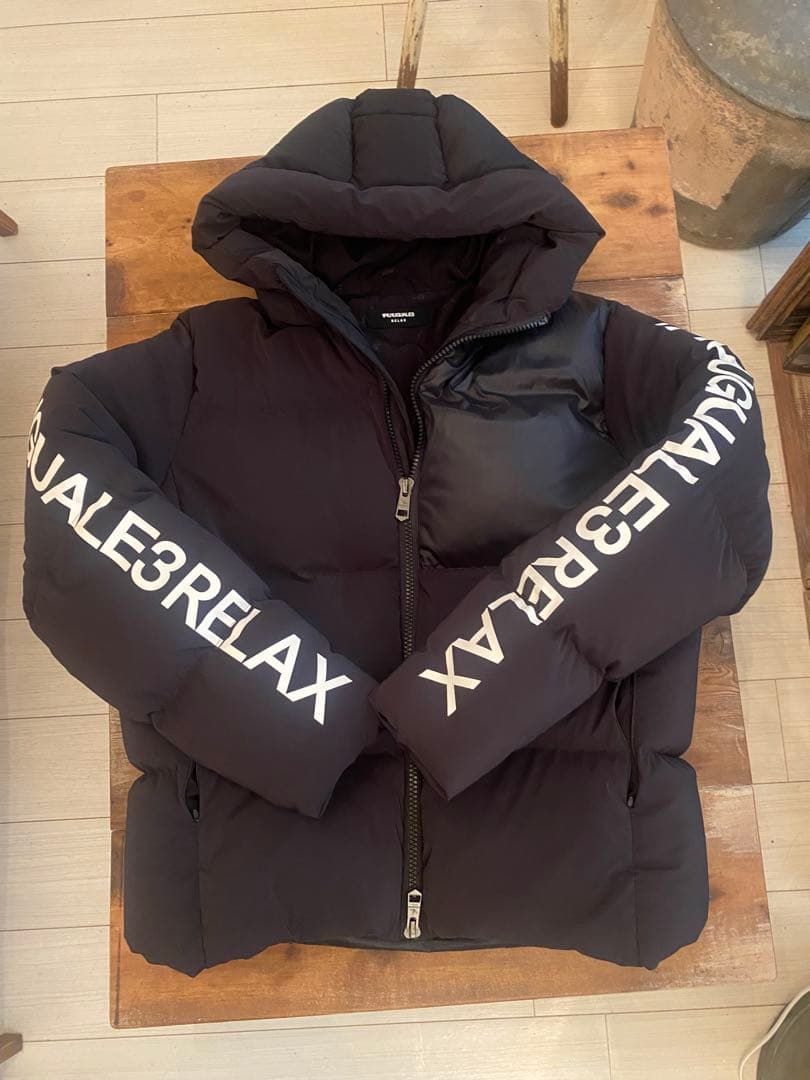 1piu1uguale3 ウノピュウダウンジャケット黒 ブラック希少XL ウノ ピゥ ウノ ウグァーレ トレ リラックス 1PIU1UGUALE3 RELAX